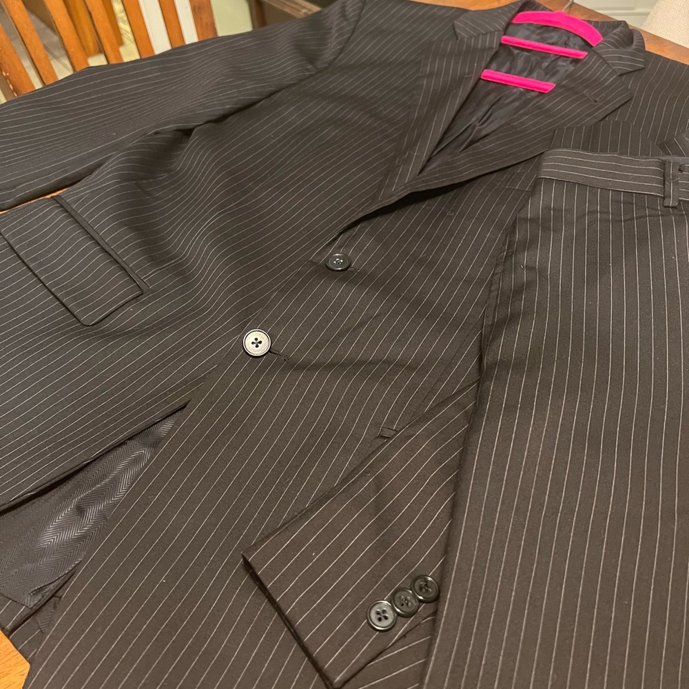 STUNNING 100 percent wool black pinstripe SUIT from Nordstrom. Pretty much new!